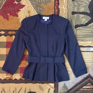 Vintage Navy Blue Tailored Blazer‎ with Belt